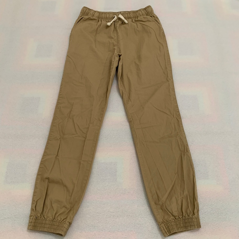 The Children's Place Jogger Pants BIG BOY Size 14‎ Khaki Tan Pull On Adjustable